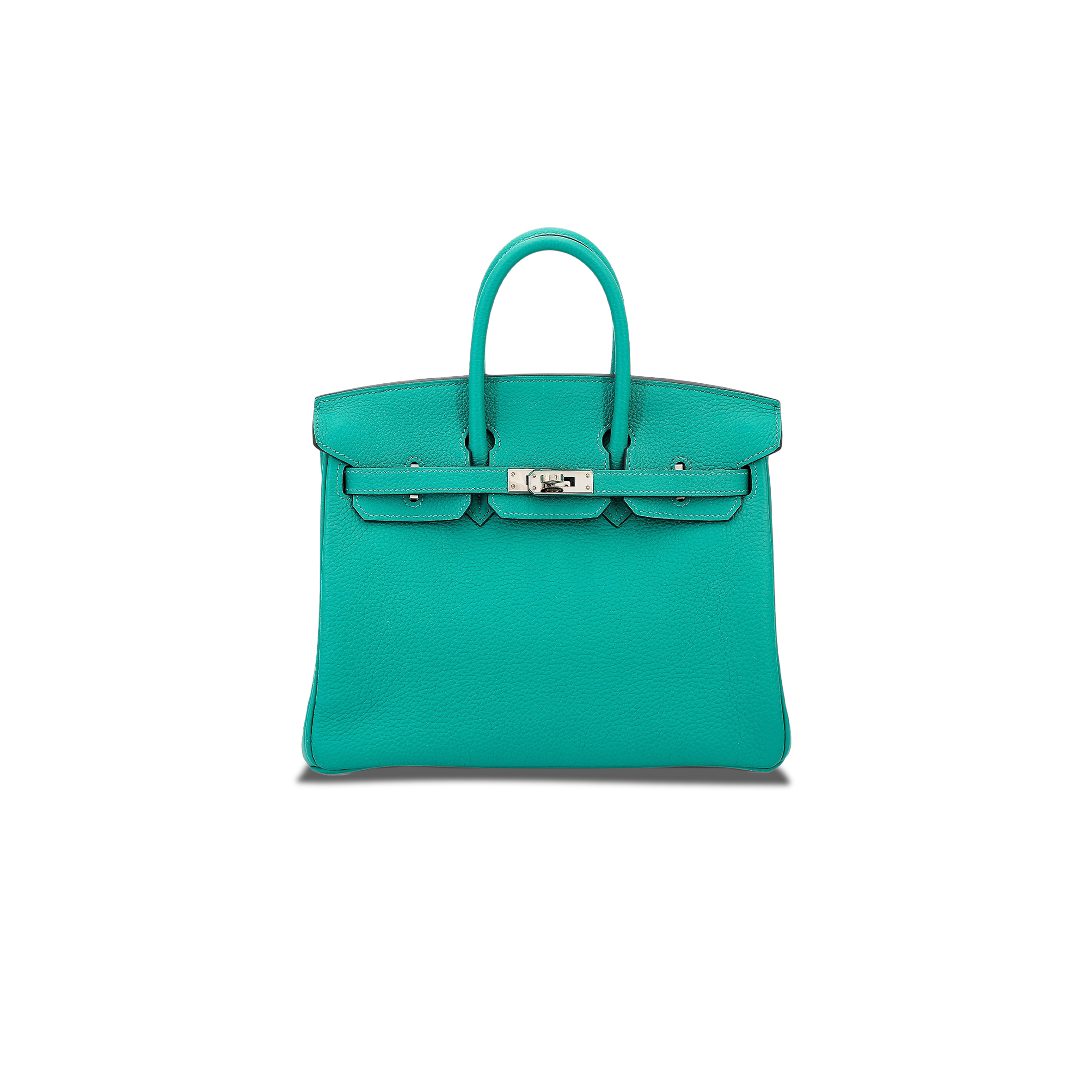 H**mes birkin 25 togo leather peacock blue silver buckle 1720000492 (25*20*13cm)